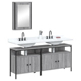 3 Piece Bathroom Furniture Set Engineered Wood