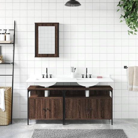 3 Piece Bathroom Furniture Set Engineered Wood