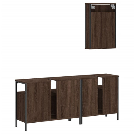 3 Piece Bathroom Furniture Set Engineered Wood