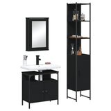 3 Piece Bathroom Furniture Set Engineered Wood