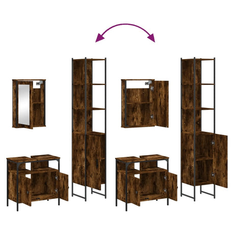 3 Piece Bathroom Furniture Set Engineered Wood