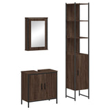 3 Piece Bathroom Furniture Set Engineered Wood.
