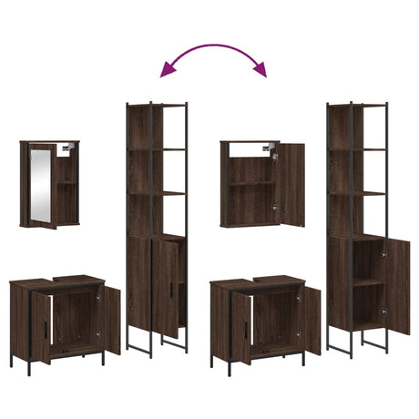 3 Piece Bathroom Furniture Set Engineered Wood.