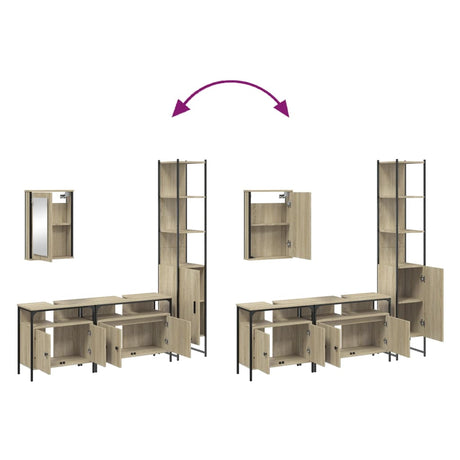 4 Piece Bathroom Furniture Set Engineered Wood