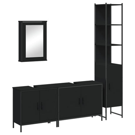 4 Piece Bathroom Furniture Set Engineered Wood