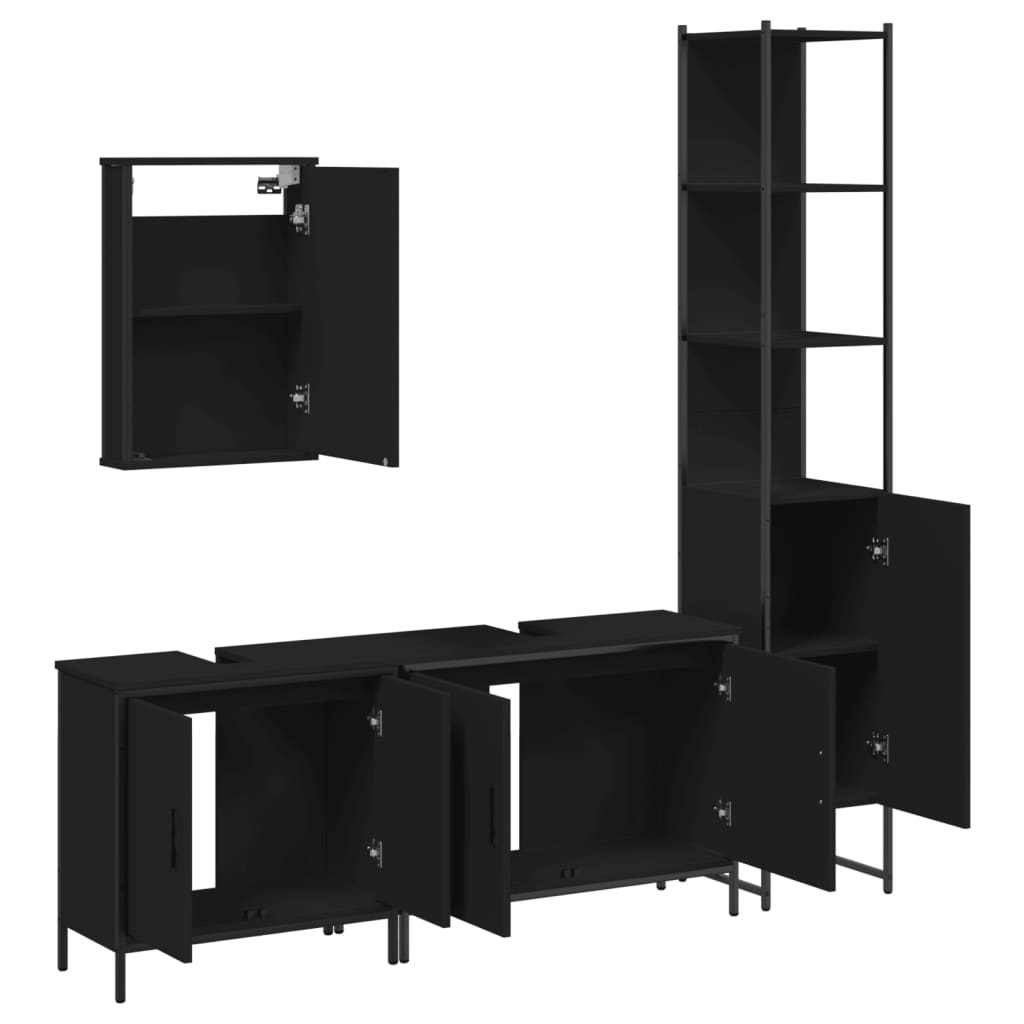 4 Piece Bathroom Furniture Set Engineered Wood