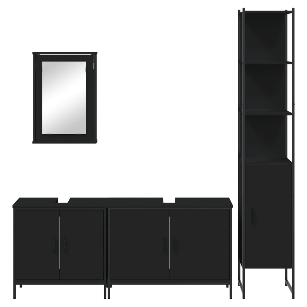 4 Piece Bathroom Furniture Set Engineered Wood