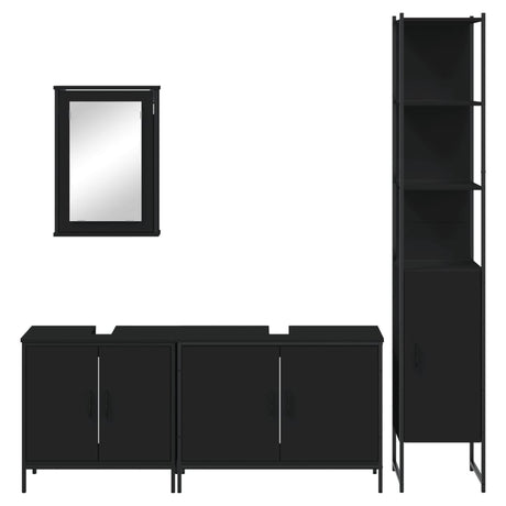 4 Piece Bathroom Furniture Set Engineered Wood
