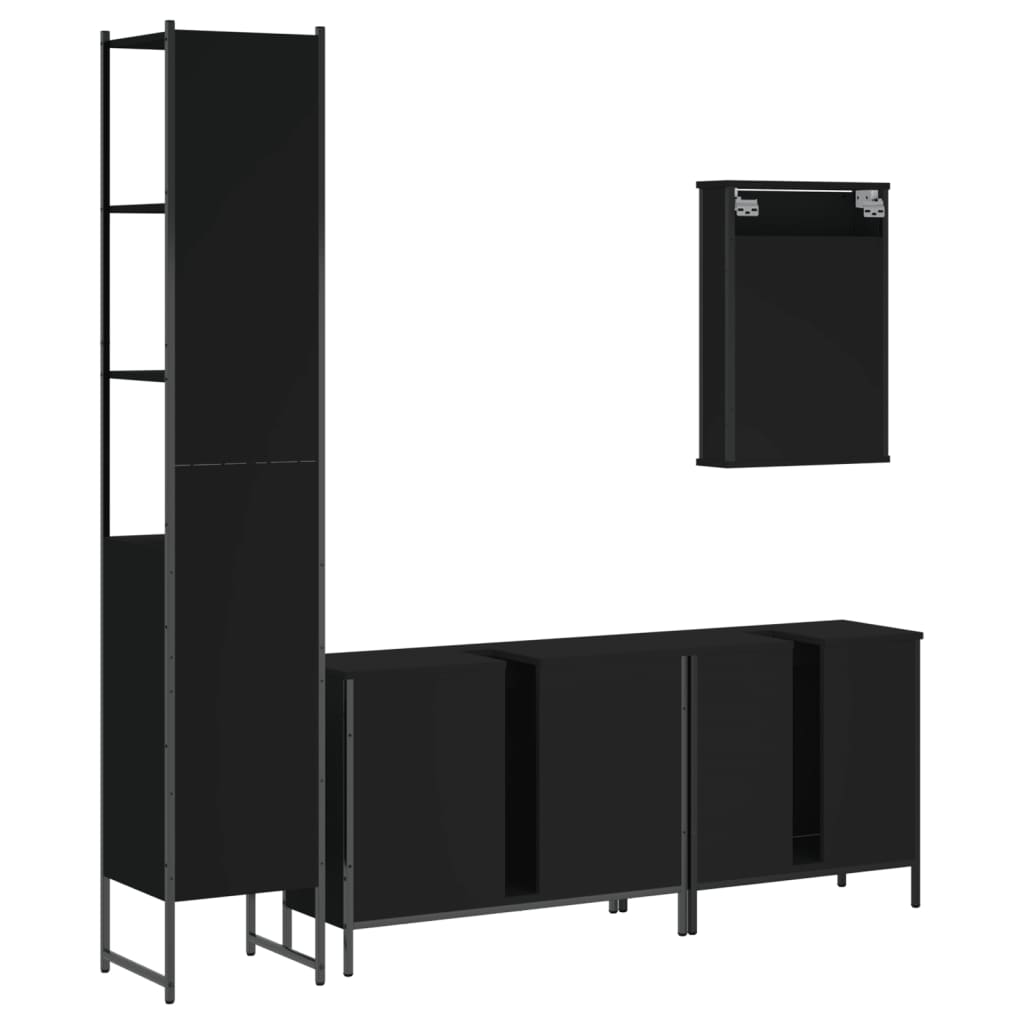 4 Piece Bathroom Furniture Set Engineered Wood