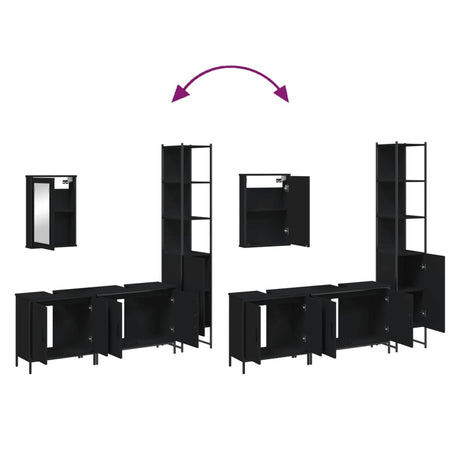4 Piece Bathroom Furniture Set Engineered Wood