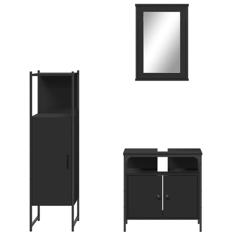 3 Piece Bathroom Furniture Set Engineered Wood