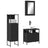 3 Piece Bathroom Furniture Set Engineered Wood