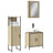 3 Piece Bathroom Furniture Set Engineered Wood