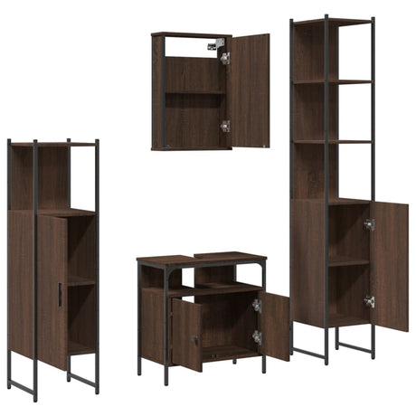4 Piece Bathroom Furniture Set Engineered Wood