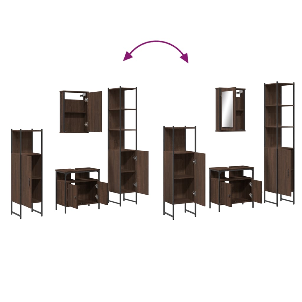 4 Piece Bathroom Furniture Set Engineered Wood