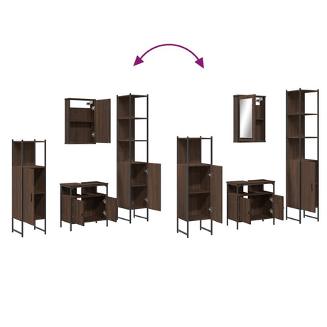 4 Piece Bathroom Furniture Set Engineered Wood
