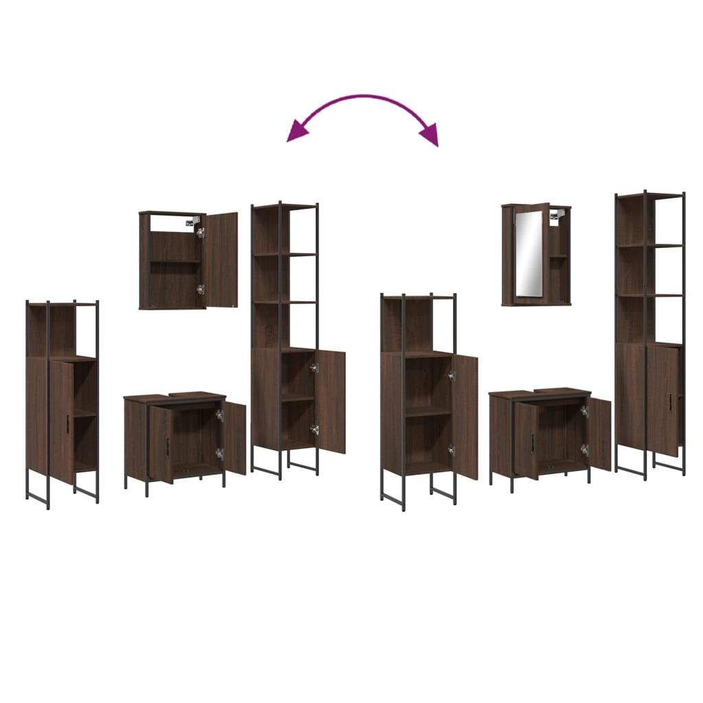 4 Piece Bathroom Furniture Set Engineered Wood