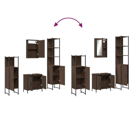 4 Piece Bathroom Furniture Set Engineered Wood