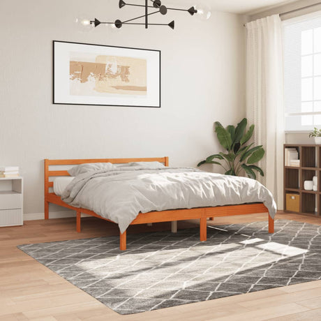 Bed Frame Without Mattress Solid Wood Pine 200X200Cm