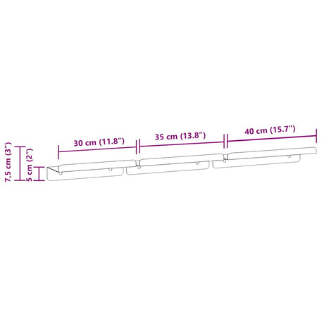 Wall Shelves 3 Pcs Stainless Steel