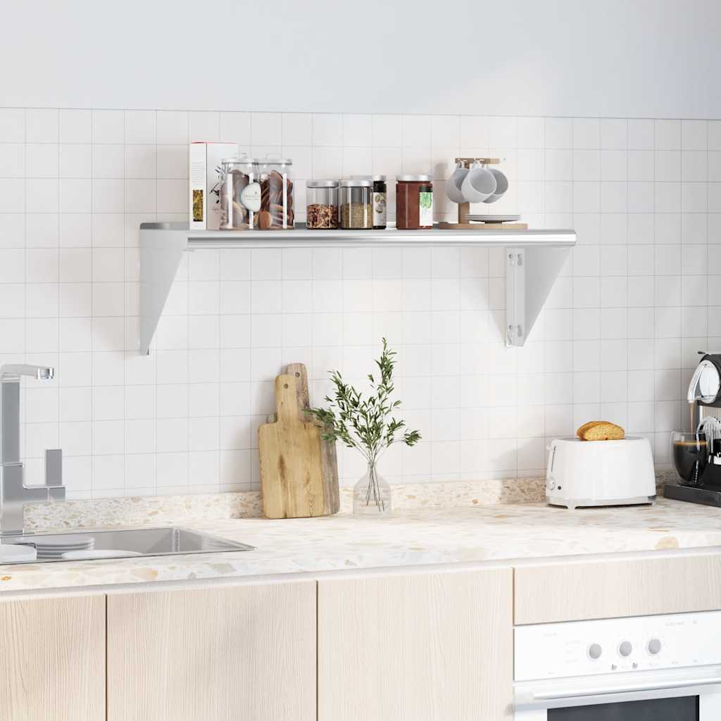 Wall Shelf Silver Stainless Steel