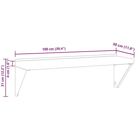 Wall Shelf Silver Stainless Steel