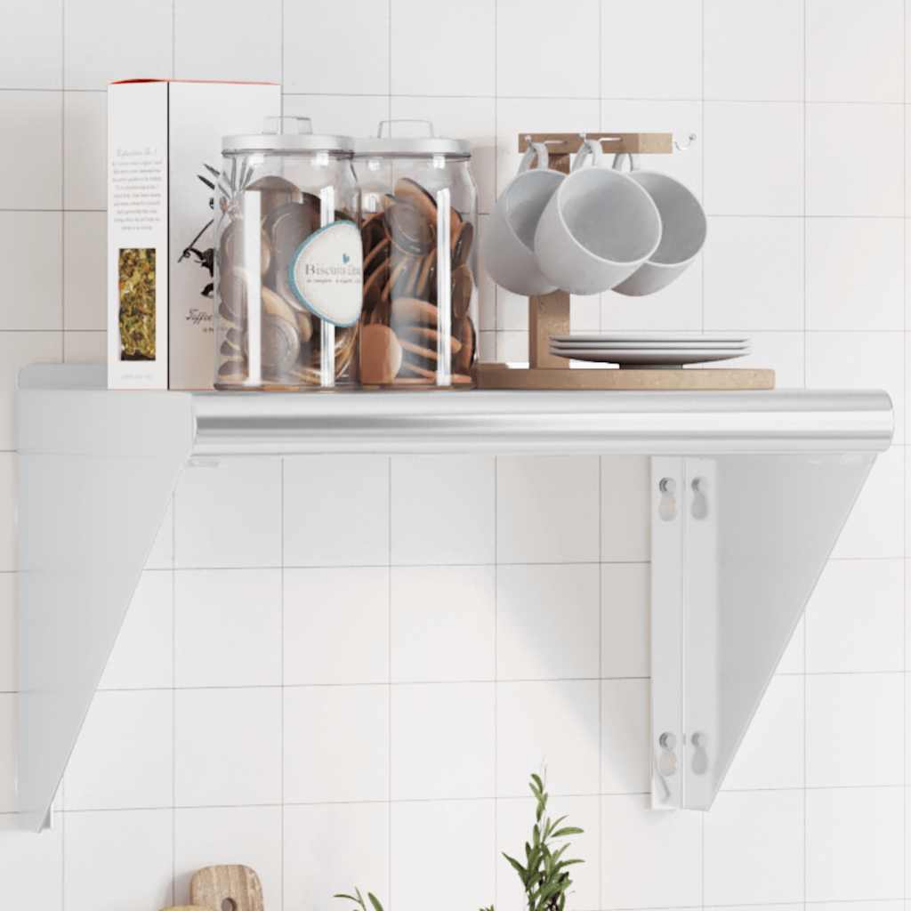 Wall Shelf Silver Stainless Steel