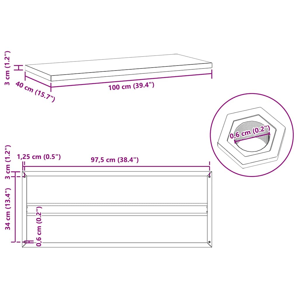 Wall Shelves 2 Pcs Stainless Steel