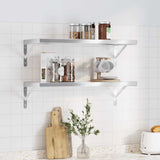 Wall Shelves 2 Pcs Stainless Steel