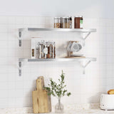 Wall Shelves 2 Pcs Stainless Steel