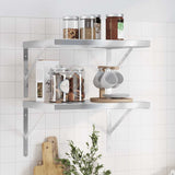 Wall Shelves 2 Pcs Stainless Steel