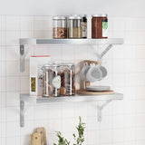 Wall Shelves 2 Pcs Stainless Steel