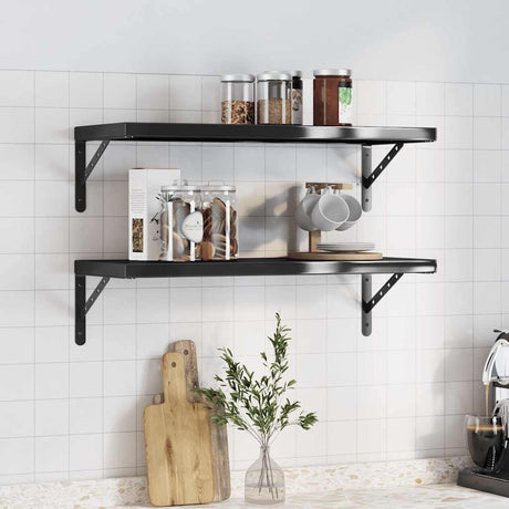 Wall Shelves 2 Pcs Stainless Steel