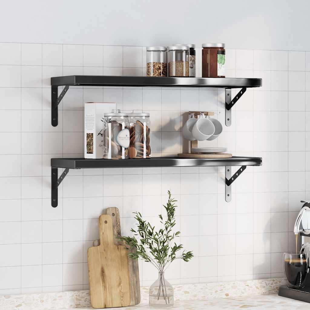 Wall Shelves 2 Pcs Stainless Steel