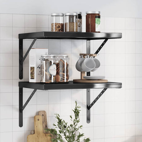 Wall Shelves 2 Pcs Stainless Steel