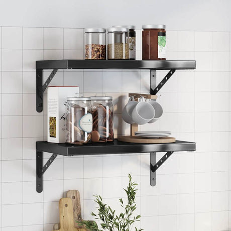 Wall Shelves 2 Pcs Stainless Steel