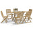 9 Piece Folding Outdoor Dining Set Solid Acacia Wood