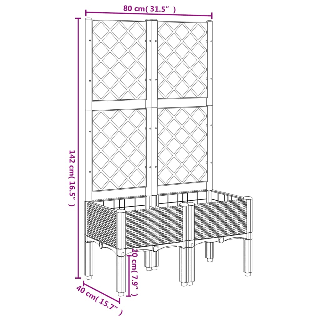 Garden Planter With Trellis Pp