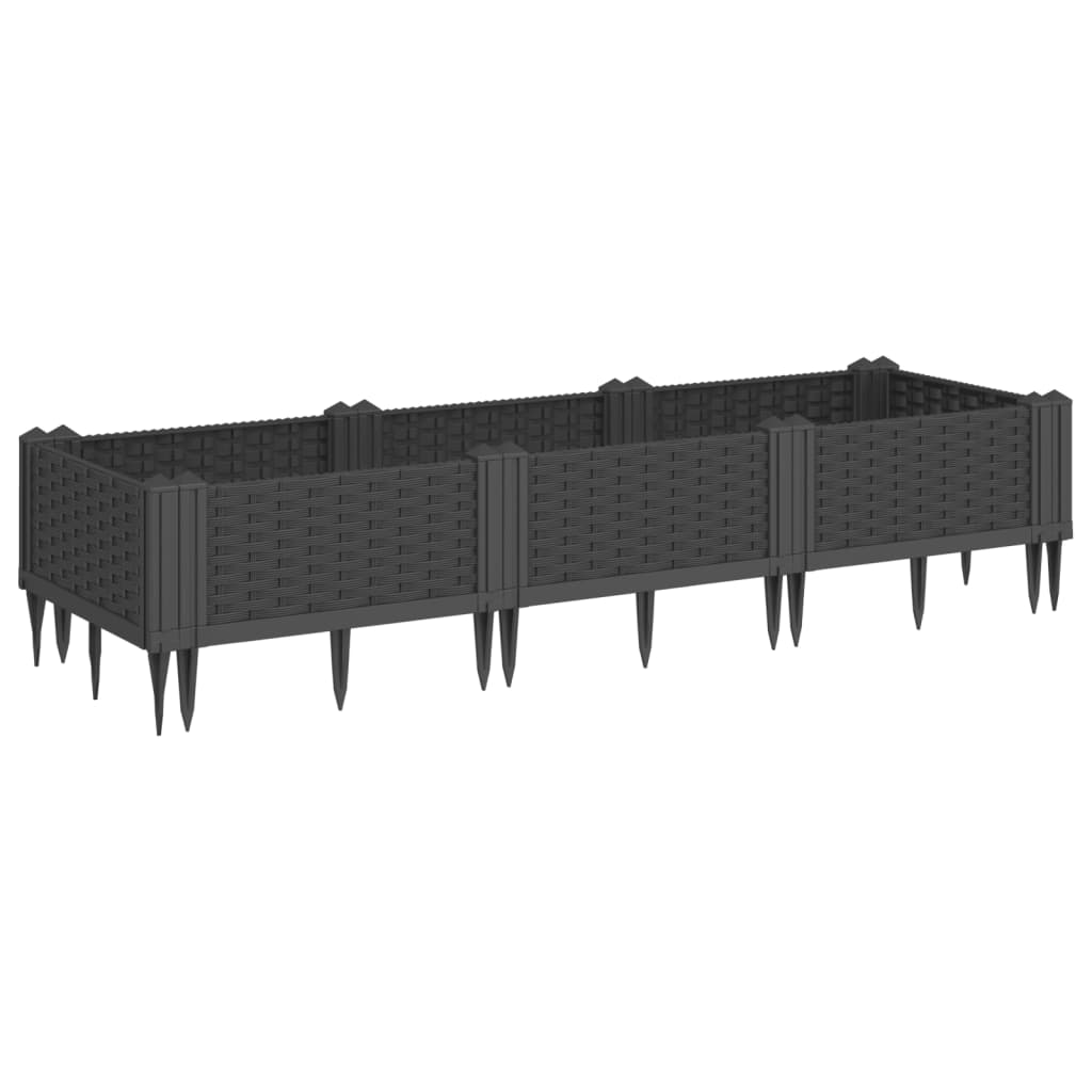 Garden Planter With Pegs 125X40X28.5 Cm Pp