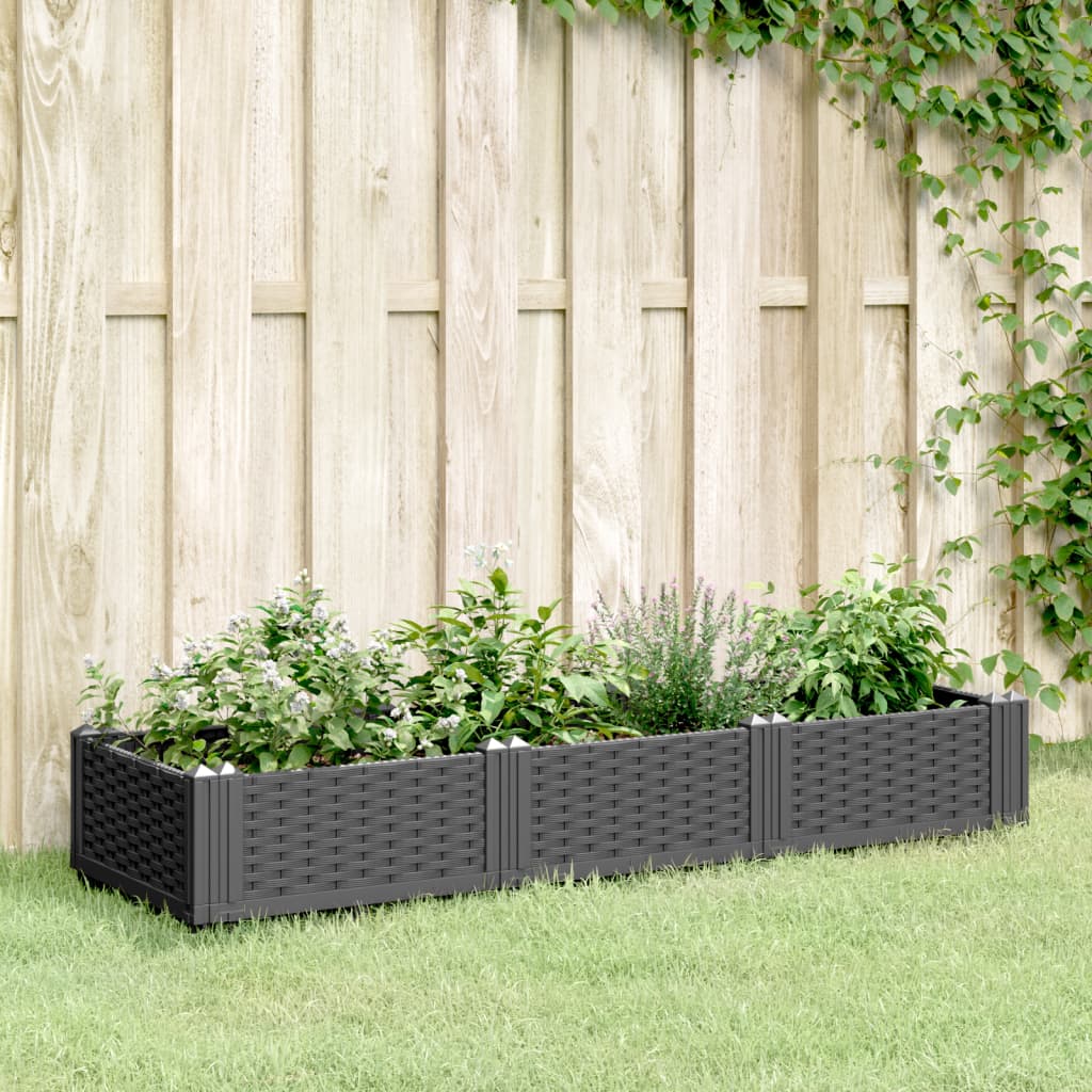 Garden Planter With Pegs 125X40X28.5 Cm Pp