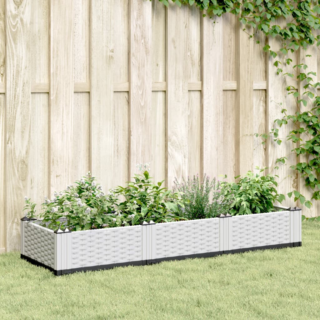 Garden Planter With Pegs 125X40X28.5 Cm Pp