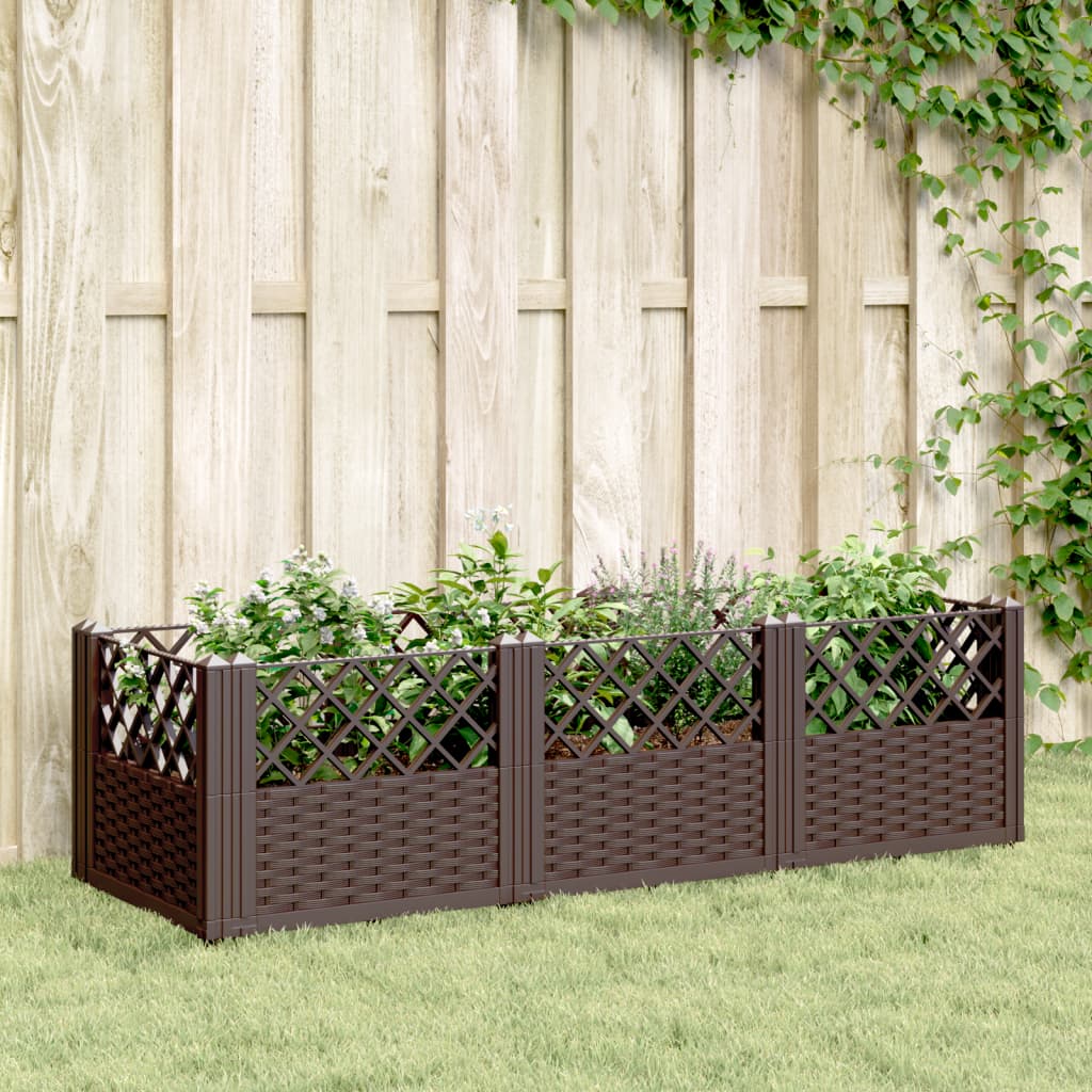 Garden Planter With Pegs 125X40X28.5 Cm Pp