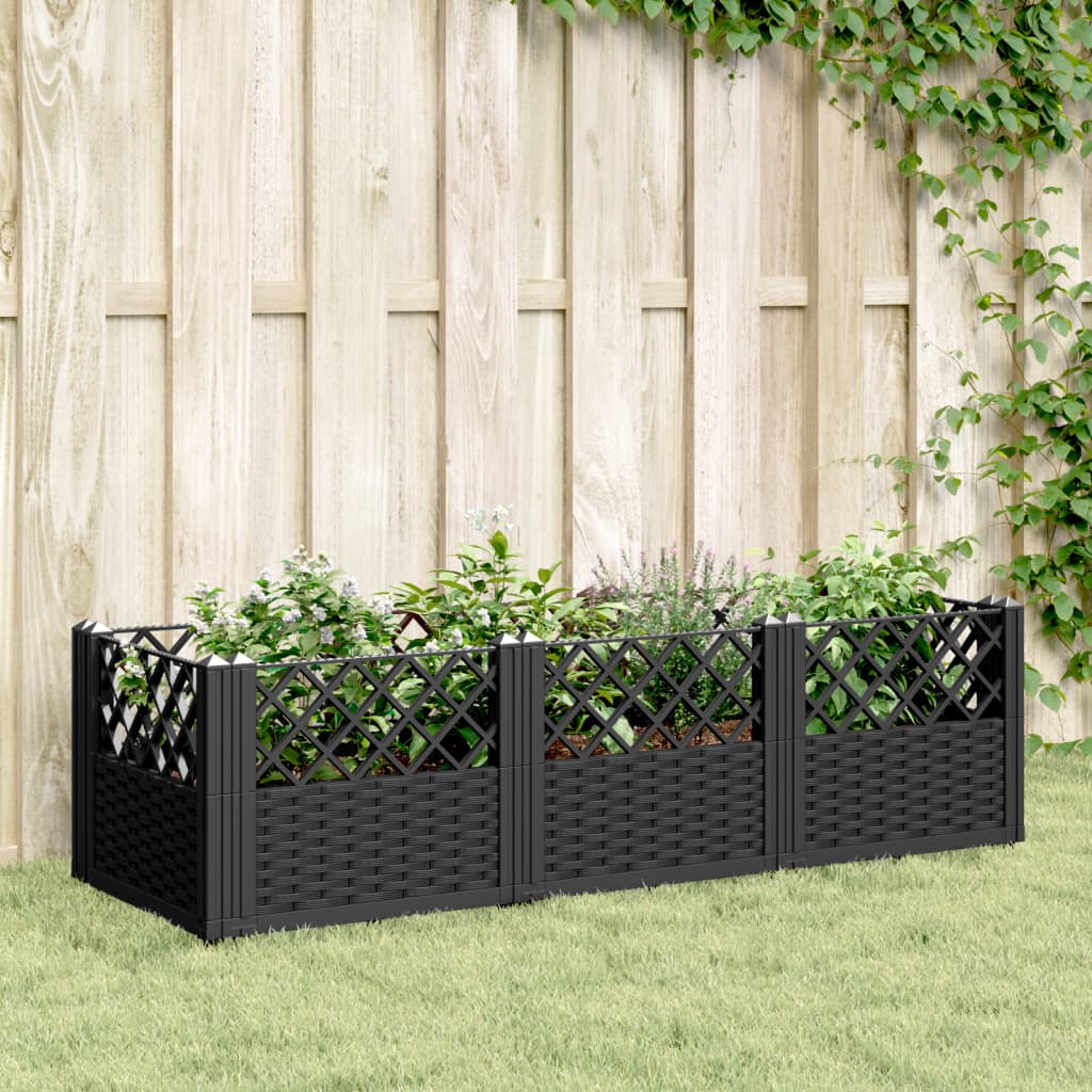 Garden Planter With Pegs 125X40X28.5 Cm Pp
