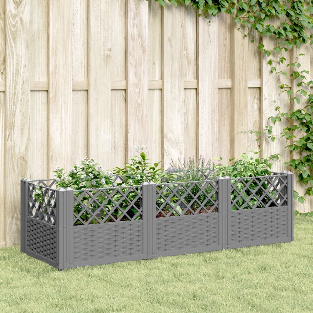 Garden Planter With Pegs 125X40X28.5 Cm Pp