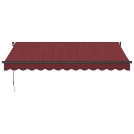 Manual Retractable Awning With Leds Burgundy 350X250 Cm