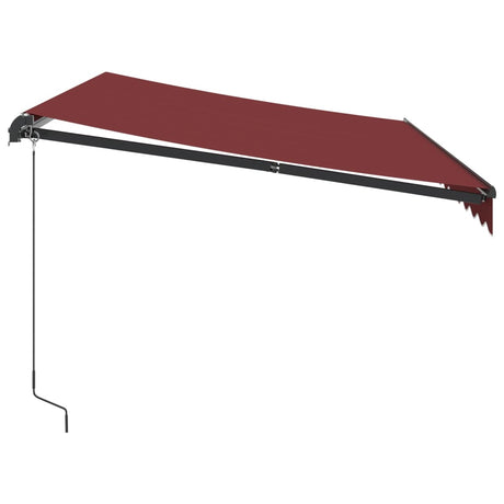 Manual Retractable Awning With Leds Burgundy 350X250 Cm