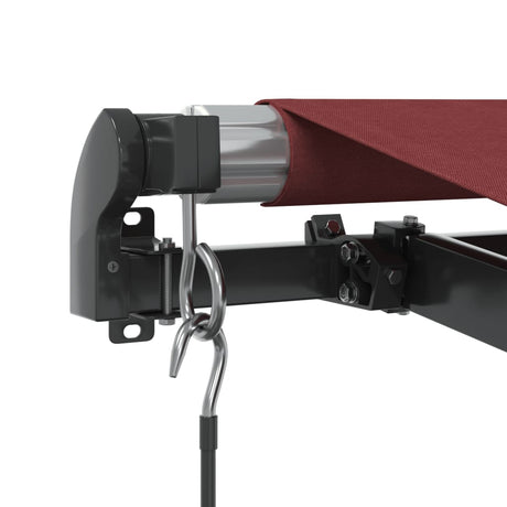 Manual Retractable Awning With Leds Burgundy 350X250 Cm