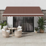 Automatic Retractable Awning With Led Anthracite&White 450X350 Cm
