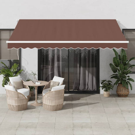 Automatic Retractable Awning With Led Anthracite&White 450X350 Cm