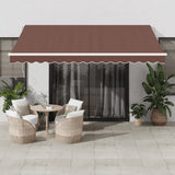 Automatic Retractable Awning With Led Anthracite&White 450X350 Cm